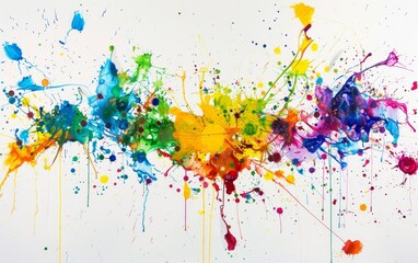 Fototapeta premium Vibrant Paint Splash: Dynamic Modern Art on White Canvas