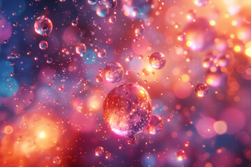 Obraz premium Abstract colourful background with rain drops - Generative AI