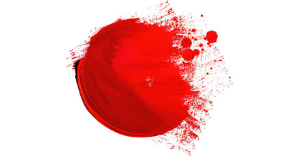 red circle brush stroke on transparent background