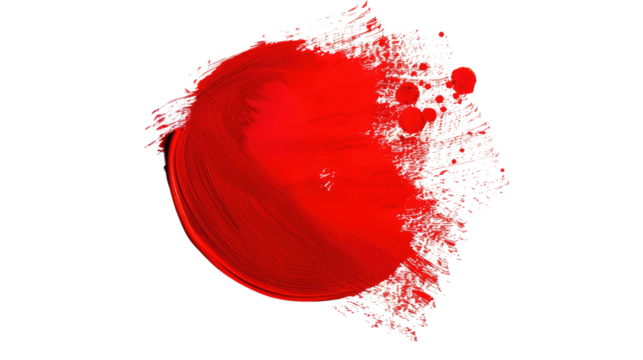 red circle brush stroke on transparent background - Powered by Adobe
