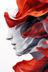 Fototapeta premium Close-up portrait of a woman with bright red hair