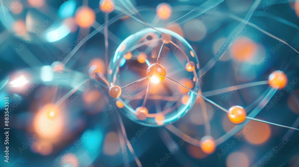 Poster Close-up of a sphere with numerous small dots, suitable for illustrations or designs where texture and pattern are key