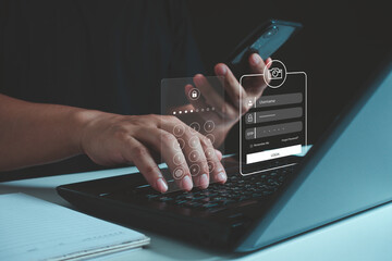 Cyber security in two-step verification, Login, User, identification information security and...
