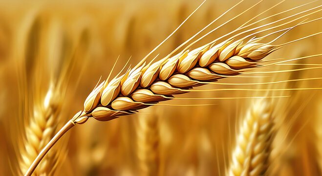 Ear of wheat close-up.