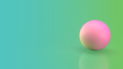 The pink ball on green background  image 3d rendering.