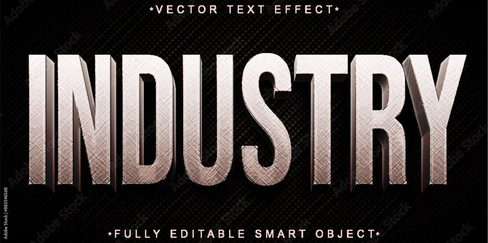 Poster industrial vector fully editable smart object text effect