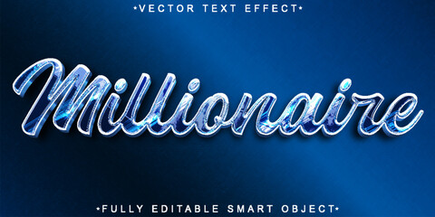 Millionaire Blue Vector Fully Editable Smart Object Text Effect
