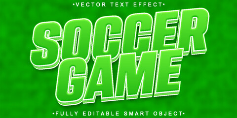 Green Soccer Game  Vector Fully Editable Smart Object Text Effect