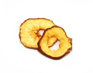 Tasty dried apples isolated on white background.