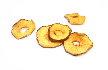 Tasty dried apples isolated on white background.