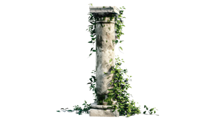 Overgrown column on a transparent background