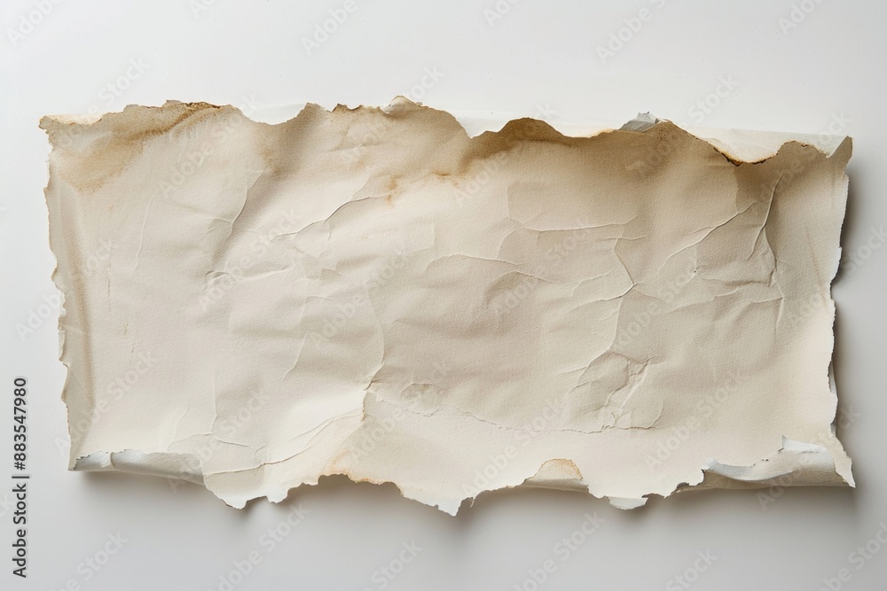 Aufkleber a close-up shot of a ripped paper edge with fibers and ink showing