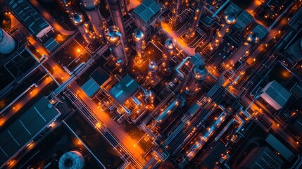 Obraz premium Petroleum Industry: Specializes in exploration, extraction, refining, and marketing of oil and gas, essential for global energy production. 