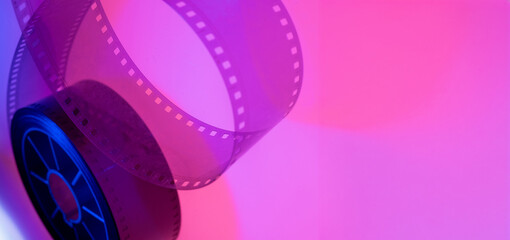 color cinematic background with film strip