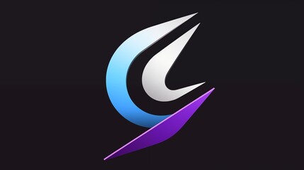 Stylized, Modern Logo with Blue, White, and Purple Gradients