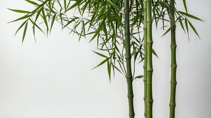 Obraz premium photo of single bamboo plants for luck isolated in pur background