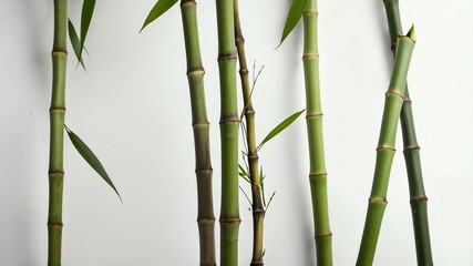Naklejka premium photo of single bamboo plants for luck isolated in pur background