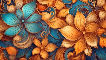 Floral background. Flower abstract seamless pattern.