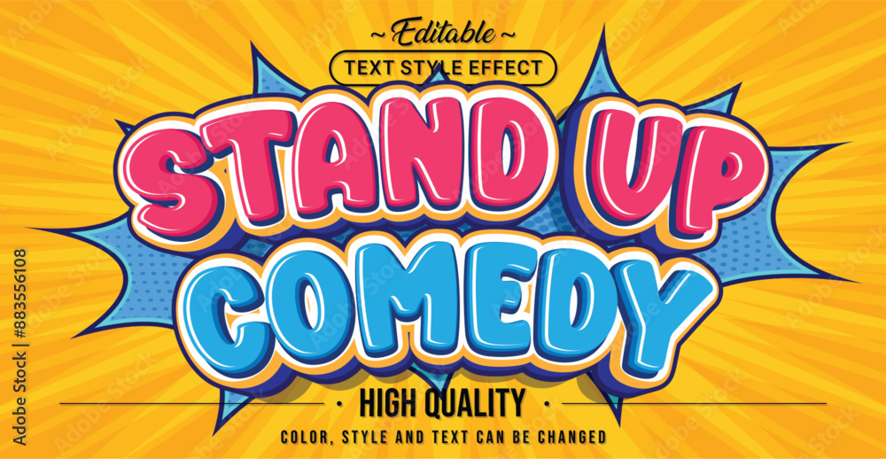 Poster Editable text style effect - Stand Up Comedy text style theme.