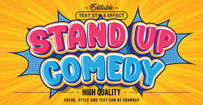 Editable text style effect - Stand Up Comedy text style theme.
