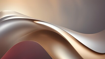 A gold and brown wave with a red background