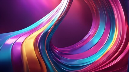 A colorful, curvy line with a purple background