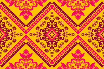 Saree sarong Motifs Ikat floral paisley embroidery floral.ikat ethnic oriental pattern traditional.Ikat embroidery style abstract embroidery design for texture,fabric,clothing,wrapping,decoration