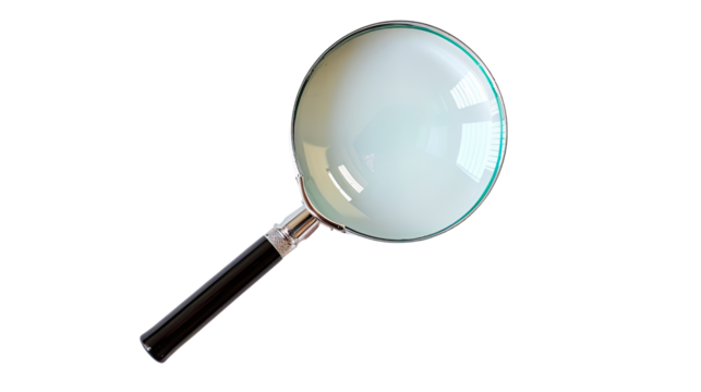 Magnifying glass on a transparent background - Powered by Adobe