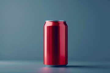 aluminum red soda can isolated on plain background