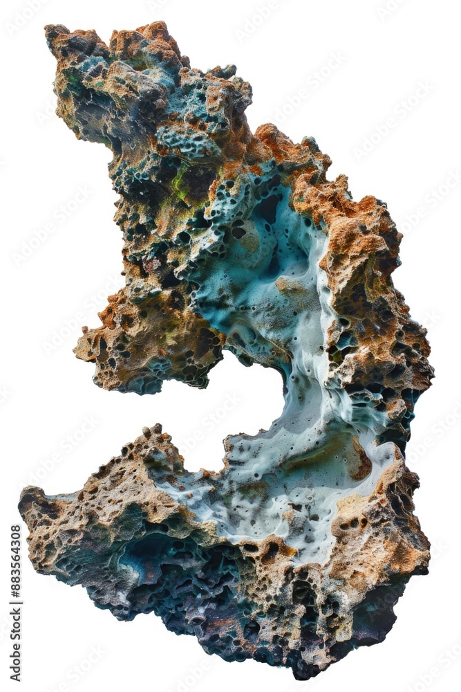 Poster a large piece of rock with a blue substance on its surface, suitable for use in scientific or educat