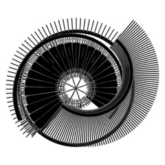 Spiral Staircases Vector. Illustration Isolated On White Background. A Vector Illustration Of Circular Helical Stairs.