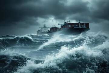 A supernatural scene of global trade emerges with ships navigating the seas, handling import and export with precision