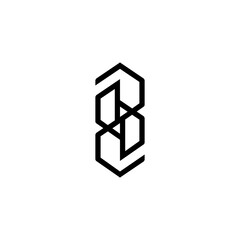 abstract logo design in black color and white background