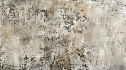 Obraz premium Weathered and Cracked Wall with Peeling Paint and Visible Damage