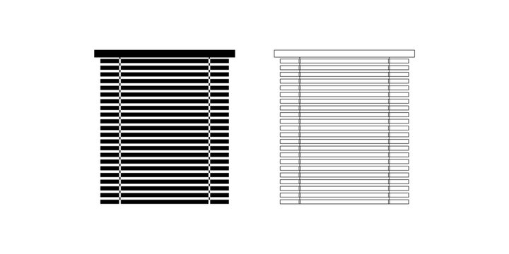 bamboo Window blind icon set