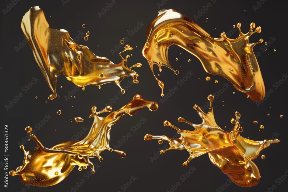 Aufkleber A group of liquid splashes on top of each other, suitable for use in illustrations or designs requiring a dynamic and energetic visual element