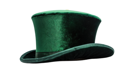 Green top hat on a transparent background
