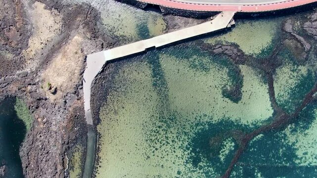 4K video shot from the sky by flying a drone on Jeju Island's wonderful and ecstatic beach_3