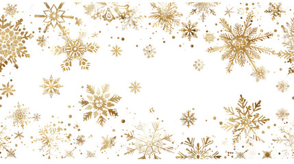 Yellow snowflakes on a transparent background