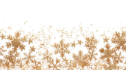 Yellow snowflakes on a transparent background