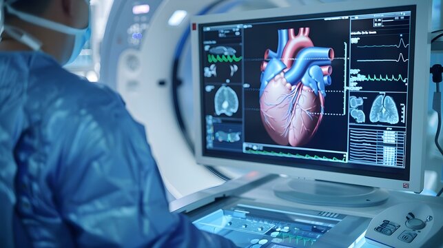 Illustration of the process of cardiac imaging