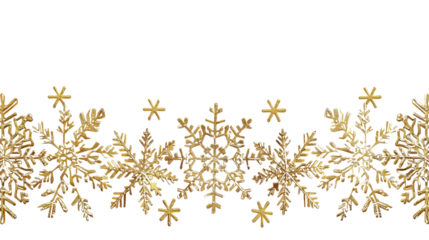 Yellow snowflakes on a transparent background