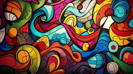 Abstract Colorful Doodle Art