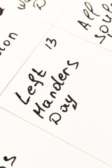 Left handers day Photo calendar