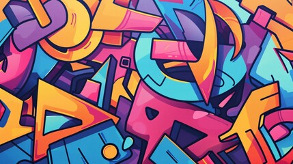 Abstract Colorful Geometric Design with Bold Shapes and Lines