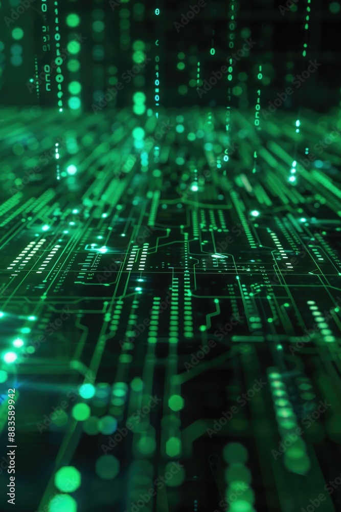 Leinwandbilder close up shot of a computer circuit board with various components and wires
