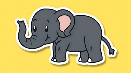 Obraz premium Cute Cartoon Elephant Sticker