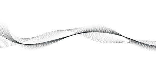 smooth flowing wave dots halftone lines dynamic blue purple pink gradient isolated on transparent background concept of technology, digital, communication, science, music vector illustration