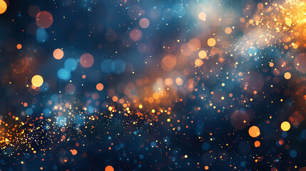 Abstract bokeh lights with glowing particles