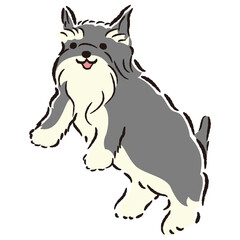 ジャンプする犬のイラスト